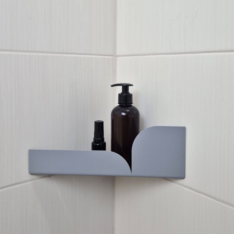 Grey shower corner shelf