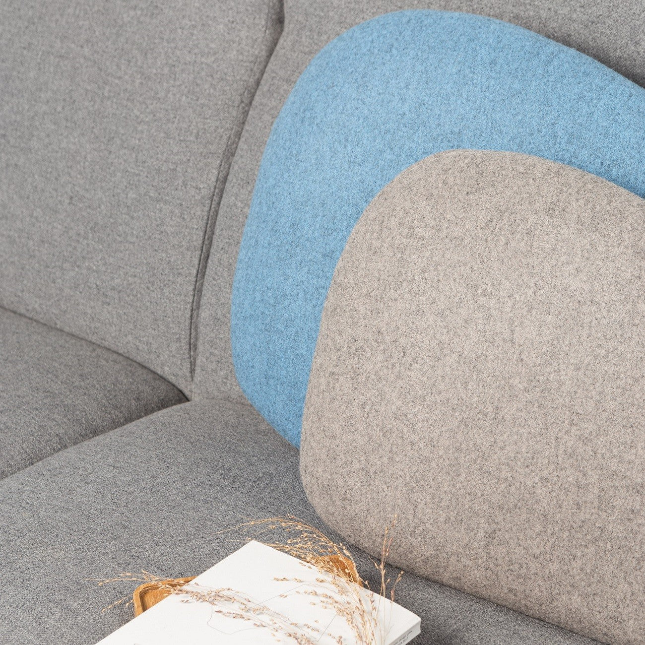 blue and grey cushions