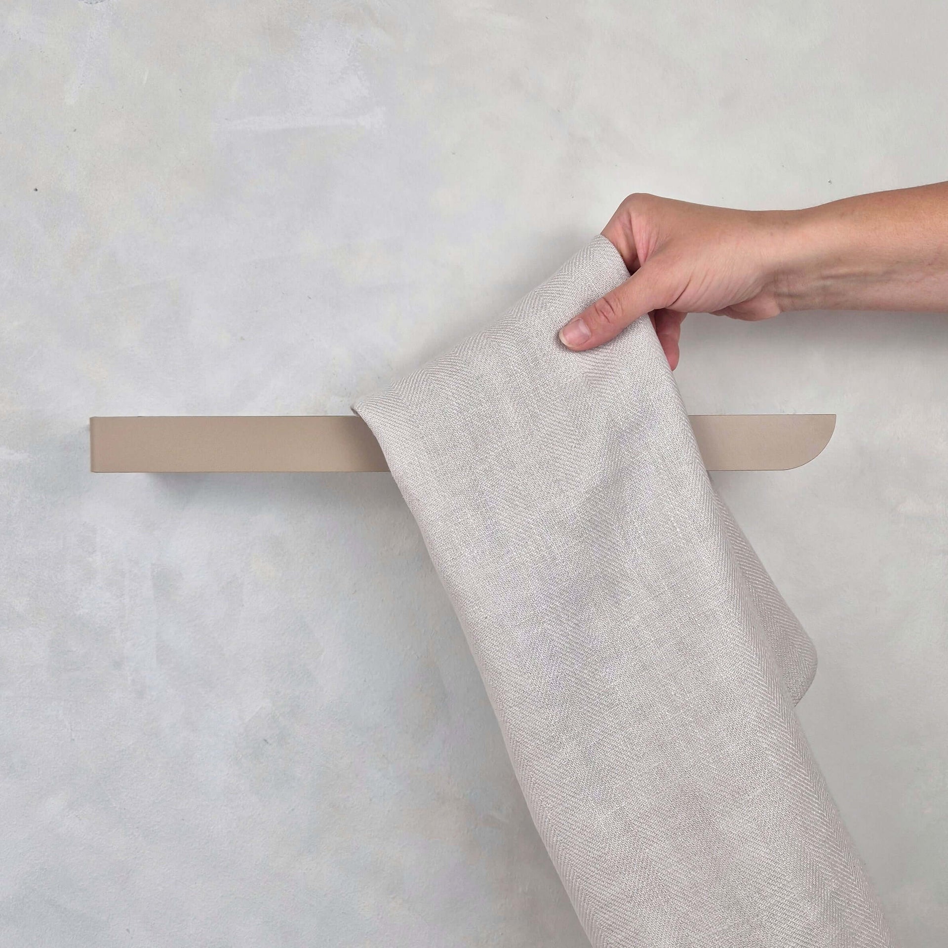 Beige towel rack for bathroom