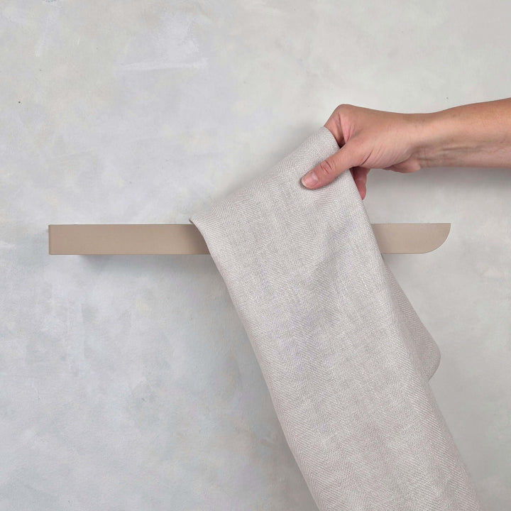 Beige towel rack for bathroom