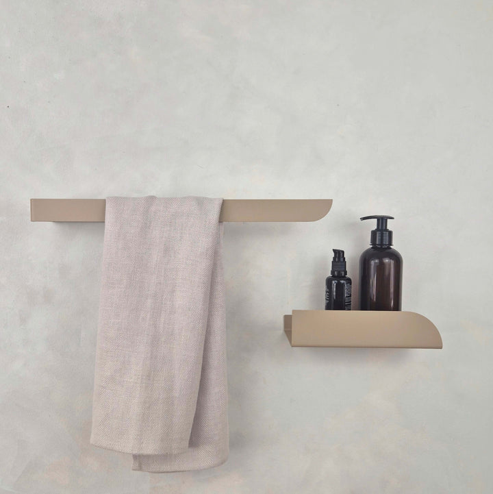 Beige towel rack small and large