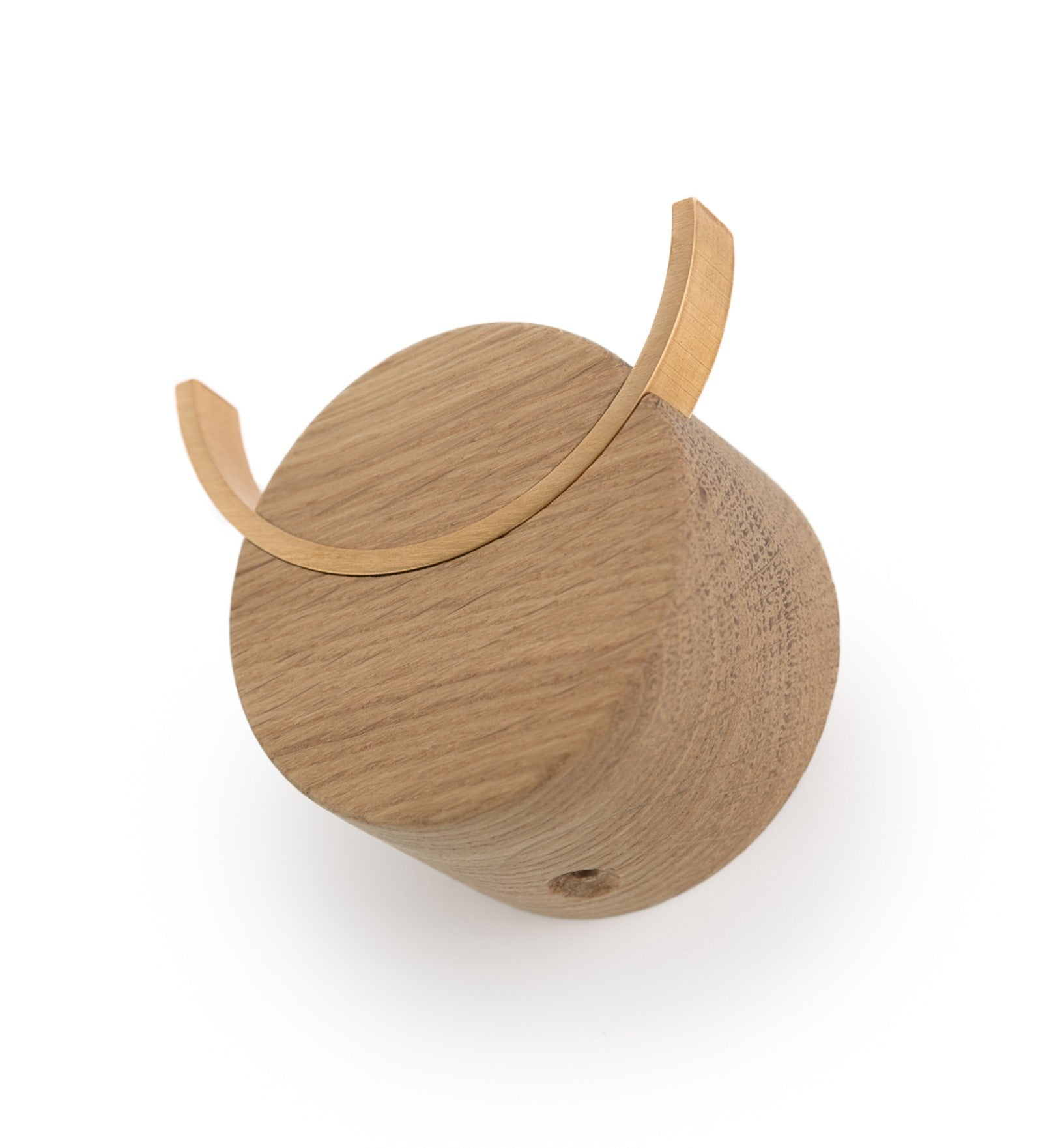 Wall hook oak brass I DEER