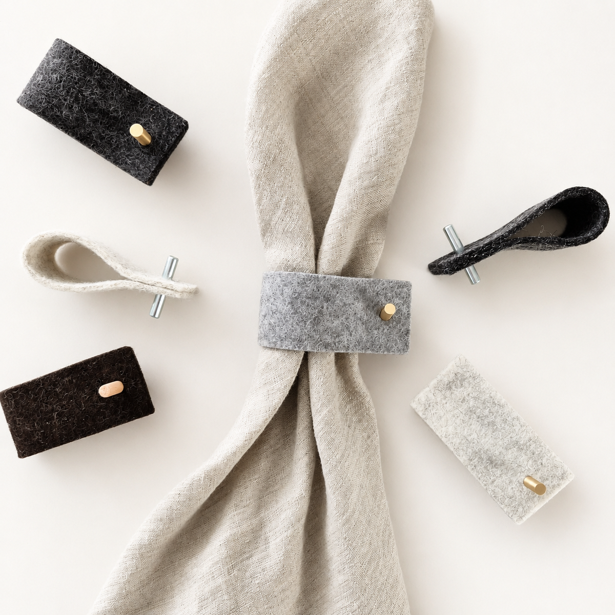 Felt napkin ring dark brown